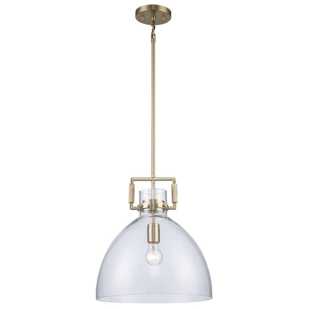 1LT PENDANT-MED-CLEAR GLASS-AG